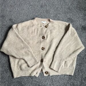 H&M Beige Ribbed Cardigan